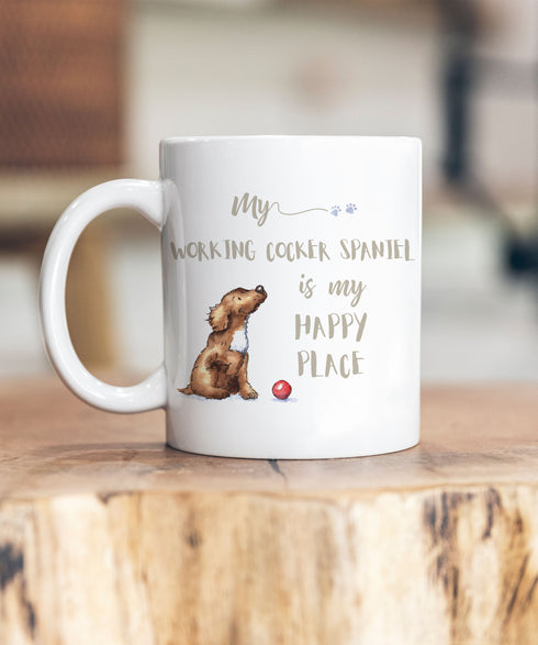 My Happy Place Cocker (Working) Chocolate Ceramic Mug